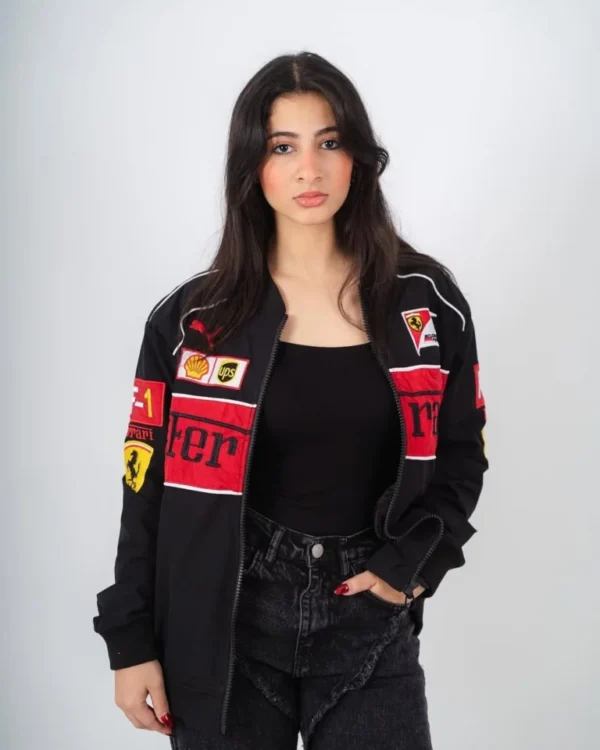 Black Ferrari Jacket – Premium F1 Streetwear for Car Enthusiasts | Trycity