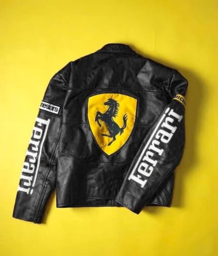 black ferrari leather jacket
