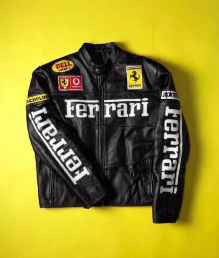 black ferrari leather jacket