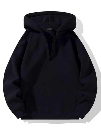 black half zipper hodie