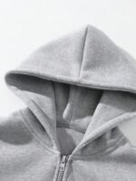 gery half zipper hoodie