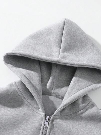 gery half zipper hoodie