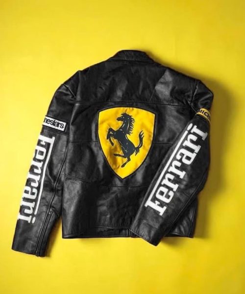 black ferrari leather jacket